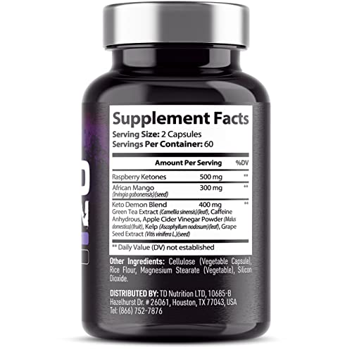 Keto Demon – Hardcore Keto Pills – Use with The Keto Diet – Packed with Raspberry Ketones Demon LabzAu supplements