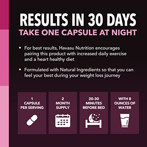 Night Time Fat Burner for Women | Weight Loss and Sleep Support Blend With Vitamin D HAVASU NUTRITIONUS supplements
