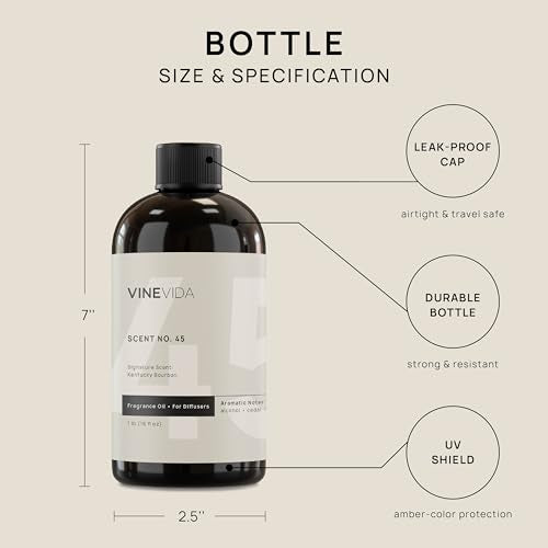 VINEVIDA [16 Fl Oz] Kentucky Bourbon Fragrance Oil for Cold Air Diffusers, Essential Oils for Diffuser Oil VINEVIDAAu supplements
