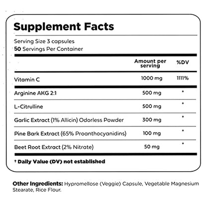 Type Zero Nitric Oxide 6X Booster, 150 Veggie Capsules - Natural Supplement - Beetroot Type ZeroUS supplements