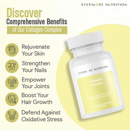 EVERMORE NUTRITION Grass Fed Collagen Complex with Hyaluronic Acid, Vitamin C and Active Peptides EVERMORE NUTRITIONUS supplements