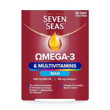 Seven Seas Omega-3 & Multivitamins Man, With B Vitamins and Magnesium, 30-Day Duo Seven SeasUS supplements