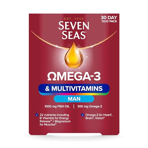 Seven Seas Omega-3 & Multivitamins Man, With B Vitamins and Magnesium, 30-Day Duo Seven SeasUS supplements