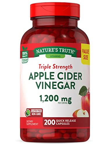 Nature's Truth Apple Cider Vinegar Capsules | 1200mg | 200 Pills | Extra Strength | Value Size Nature's TruthUS supplements