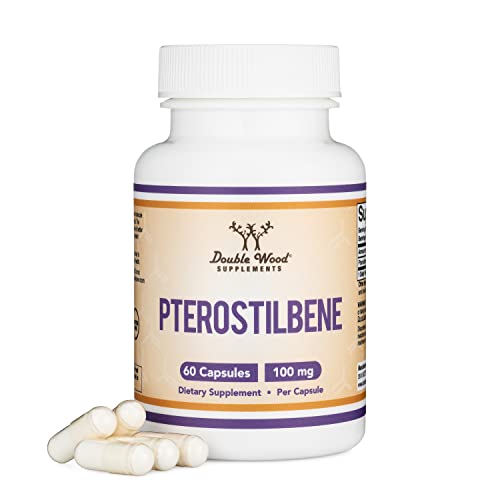 Pterostilbene Supplement 100mg Capsules (Third Party Tested) Manufactured in The USA Double Wood SupplementsUS supplements