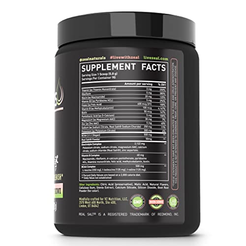 Enhanced Electrolyte Powder (Strawberry Kiwi | 90ct.) Sugar Free + BCAA, B-Vitamins Zeal NaturalsAu supplements