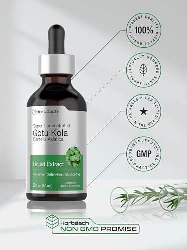 Gotu Kola Extract | 2 fl oz | Alcohol Free | Super Concentrated Liquid Herb Supplement HorbäachAu supplements