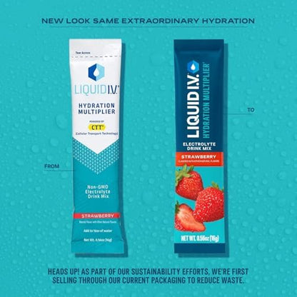 Liquid I.V.® Hydration Multiplier - Strawberry | Electrolyte Powder Drink Mix | 1 Pack (16 Servings) Liquid I.V.US supplements