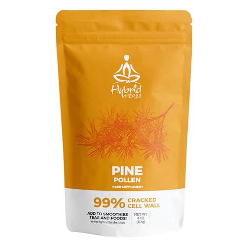 HYBRID HERBS - PINE POLLEN | 99% Cracked Cell Wall Powder | Highly Bioavailable Hybrid HerbsUS supplements