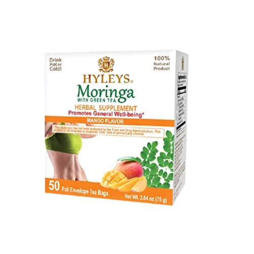 Hyleys Tea Moringa Oleifera with Mango Flavor - 50 Tea Bags (6 Pack - 300 Tea Bags total) (Miracle Tree Tea) HYLEYSUS supplements