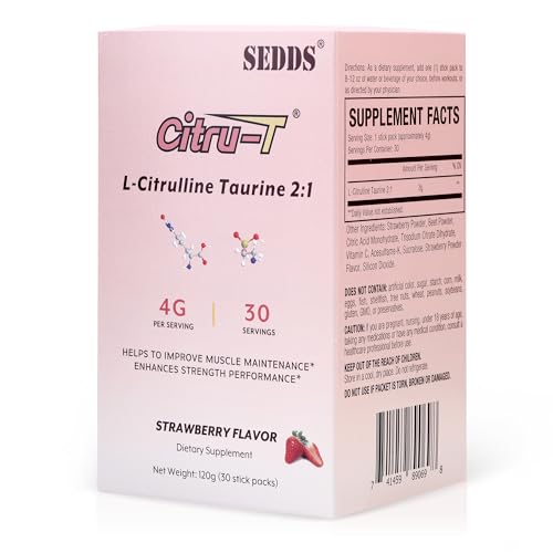 SEDDS L-Citrulline Taurine 2:1, Strawberry-Flavored L Citrulline Powder Citrulline Supplements SEDDSAu supplements