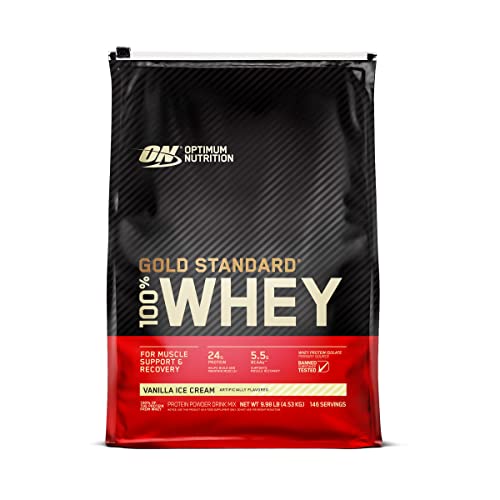 Optimum Nutrition Gold Standard 100% Whey Protein Powder, Vanilla Ice Cream, 10 Pound Optimum NutritionUS supplements