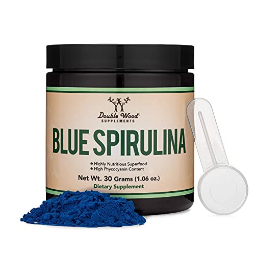 Blue Spirulina Powder - Maximum 35% Phycocyanin Content, Superfood Powder from Blue Double Wood SupplementsUS supplements