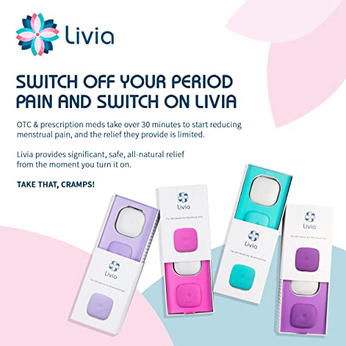 Livia Menstrual Pain Relief Device, Purple - The Off Switch for Period Pain - Portable Unit with Stick LiviaAu supplements