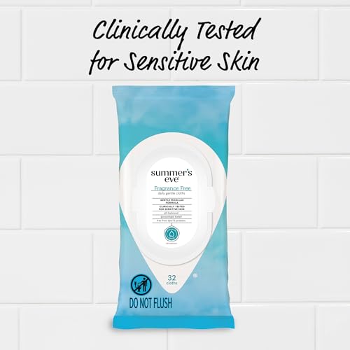 Summer's Eve Fragrance Free Gentle Daily Feminine Wipes, Removes Odor, pH balanced, 32 Count, 4 Pack Summer's EveAu supplements