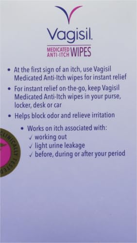 Vagisil Anti-Itch Medicated Feminine Intimate Wipes for Women, Maximum Strength, Gynecologist Tested VagisilAu supplements