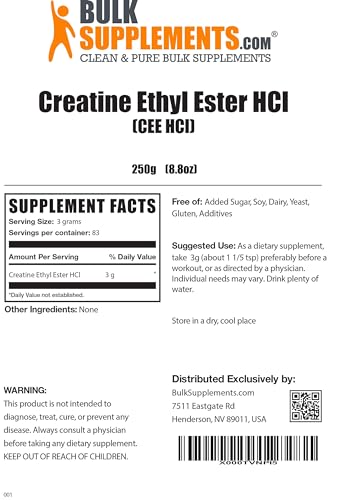 BULKSUPPLEMENTS.COM Creatine Ethyl Ester HCl Powder - Creatine Pre Workout Powder BULKSUPPLEMENTS.COMUS supplements