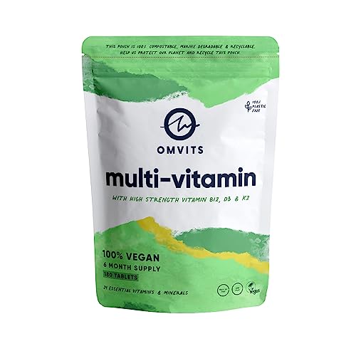 Vegan Multivitamins & Minerals - With High Strength Vitamin B12, D3, K2 & Iron OmvitsUS supplements