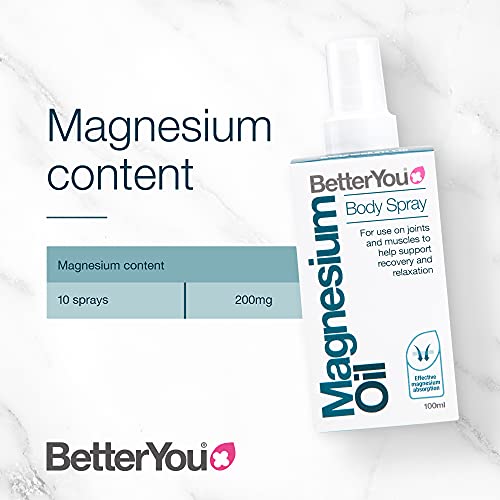 BetterYou Magnesium Oil Body Spray, Pure and Natural Source of Magnesium Chloride BetterYouUS supplements