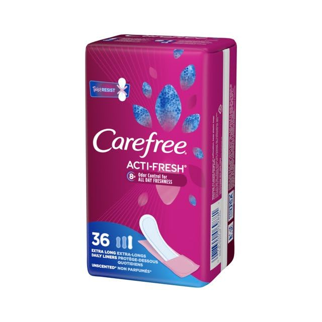 Carefree Liners Extra Long- Pantiliners for Women 36 Count (Pack of 3), Set with Feminine Flushable Msupps.comAu supplements