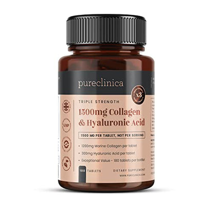 UltraColl Collagen & Hyaluronic Acid 1500mg x 180 Tablets - 6 Months Supply PureclinicaUS supplements