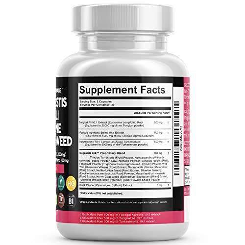 Fadogia Agrestis 5000mg Tongkat Ali 25000mg Turkesterone 5000mg Clean NutraceuticalsUS supplements