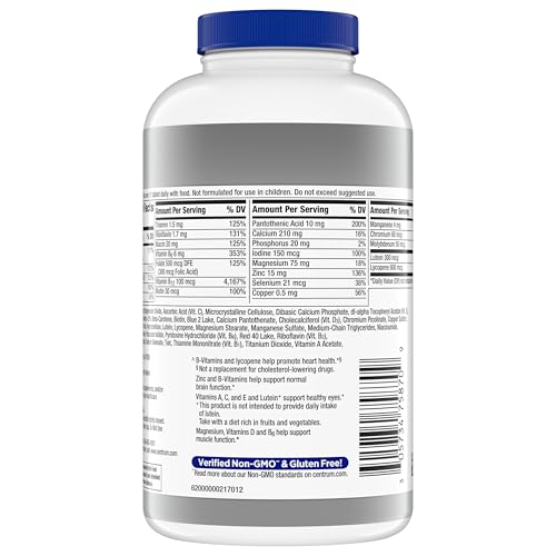 Centrum Silver Men's 50+ Multivitamin with Vitamin D3, B-Vitamins, Zinc for Memory and Cognition - 200 Tablets CentrumUS supplements