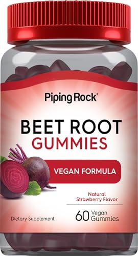 Beet Root Gummies | 60 Count | with Nitrates and Black Pepper Extract | Nitric Oxide Piping RockUS supplements