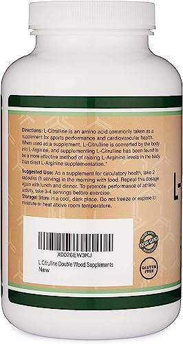 L Citrulline Capsules 1,200mg Per Serving, 210 Count (L-Citrulline Increases Levels Double Wood SupplementsUS supplements