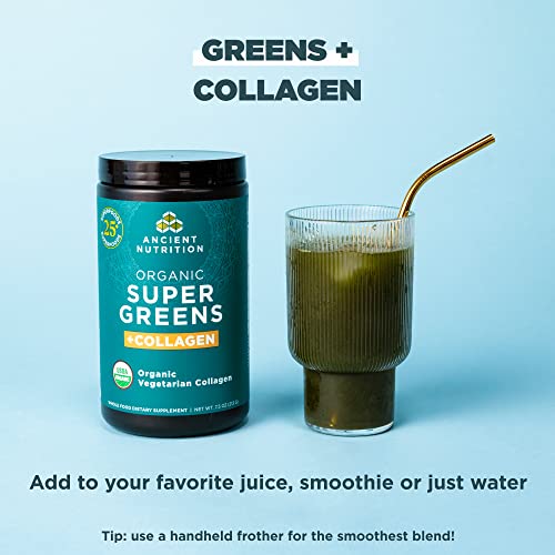 Ancient Nutrition Supergreens Powder, Organic Superfood Powder with Collagen Ancient NutritionUS supplements
