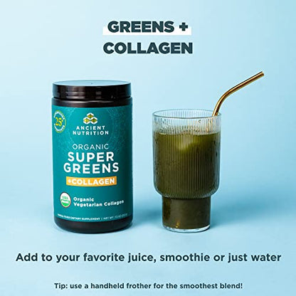 Ancient Nutrition Supergreens Powder, Organic Superfood Powder with Collagen Ancient NutritionUS supplements