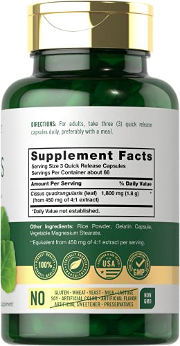 Carlyle Cissus Quadrangularis 1800mg | 200 Capsules | Traditional Herb Extract CarlyleAu supplements