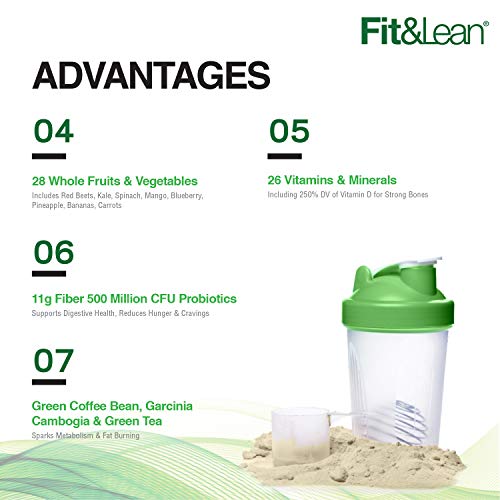 Fit & Lean Meal Shake, Fat Burning Meal Replacement, Protein, Fiber, Probiotics, Vanilla Fit & LeanUS supplements