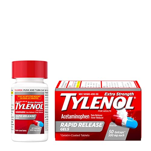 Tylenol Extra Strength Acetaminophen Rapid Release Gels for Pain & Fever, 50 Count TylenolAu supplements