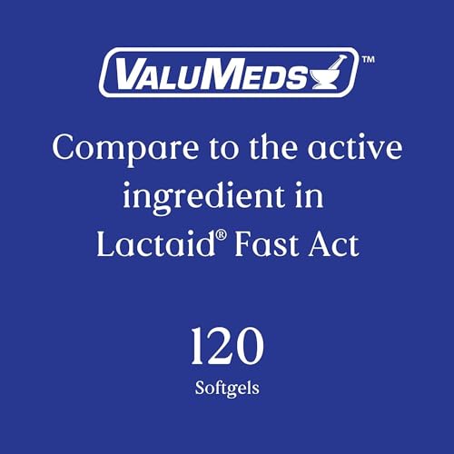 ValuMeds Fast Acting Dairy Relief Lactose Enzymes, 120 Softgels, Help Prevent Gas ValuMedsUS supplements