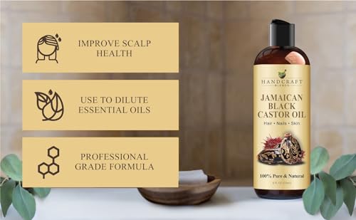 Handcraft Blends Jamaican Black Castor Oil for Hair Growth, Eyelashes and Eyebrows - 100% Pure Handcraft BlendsAu supplements