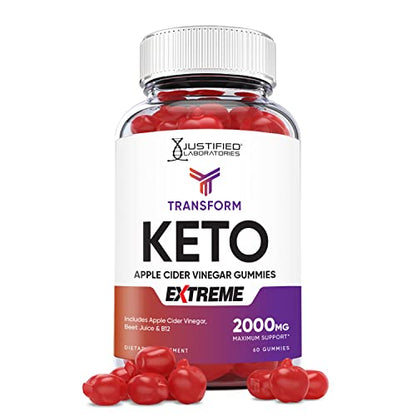 Transform Keto ACV Gummies Extreme Formula 2000MG Vegan Non GMO with Pomegranate Justified LaboratoriesUS supplements