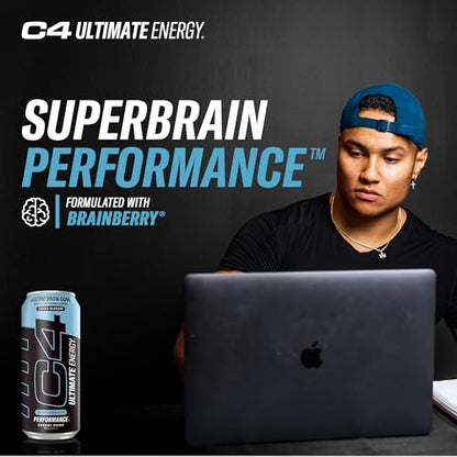 C4 Ultimate Sugar Free Energy Drink 16oz (Pack of 12) | Arctic Snow Cone | Pre Workout CellucorUS supplements