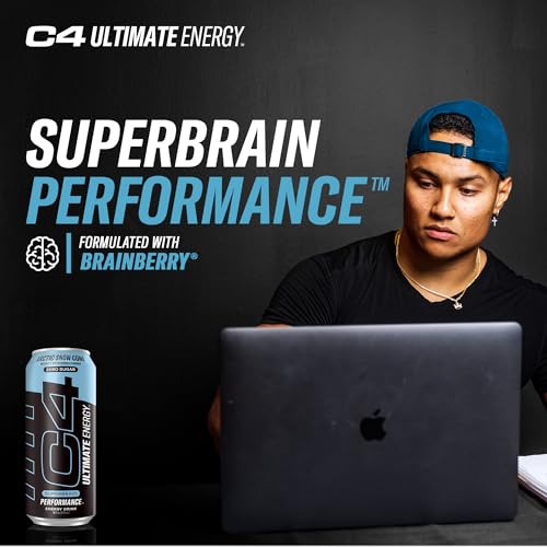 C4 Ultimate Sugar Free Energy Drink 16oz (Pack of 12) | Arctic Snow Cone | Pre Workout CellucorAu supplements