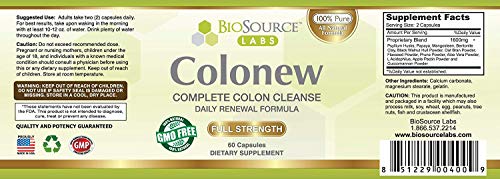 BioSource Labs Colonew Complete Colon Cleanse Natural Detox Supplement for Daily BioSource LabsAu supplements