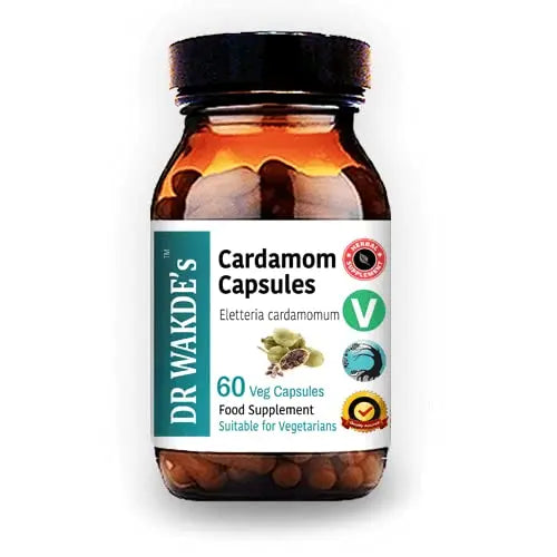 DR WAKDE'S Cardamom Capsules (60 Veg Caps, Plant-Based Supplement, Ayurvedic Herb, All Natural, Vegan) DR WAKDE'sAu supplements