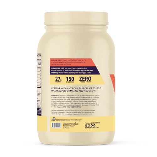 Podium Nutrition, Whey Protein Powder, Peanut Butter Crunch, 22 Servings, 27g of Whey Podium NutritionUS supplements