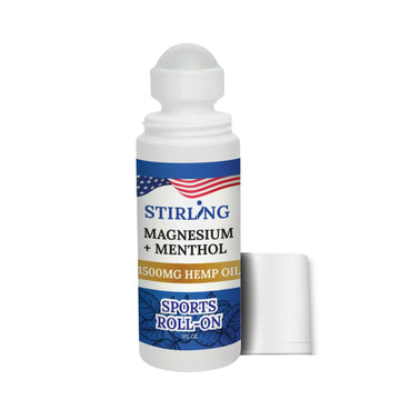 Stirling Menthol Roll On Lotion with Magnesium and 1500mg Pure Hemp - Non-GMO, THC-Free - Fast-Acting Relief for Sore Muscles and Joints, Reduces Swelling and Redness, Promotes Post-Workout Recovery STIRLINGAu supplements