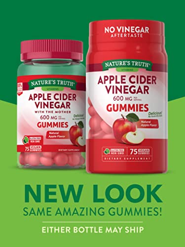 Nature's Truth Apple Cider Vinegar Gummies | 600 mg | 75 Gummies | Natural Apple Flavor Nature's TruthUS supplements