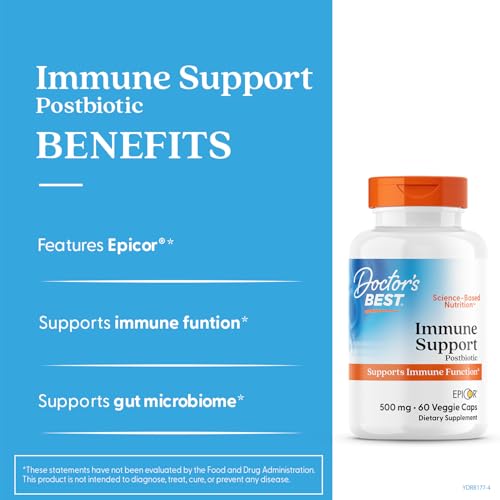 Doctors Best Immune Support Postbiotic, Supports Immune Function, Non-GMO, Gluten Free, Vegan 60 Veggie Caps Doctor's BESTAu supplements