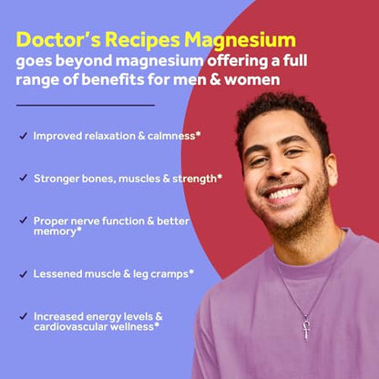 Doctor's Recipes Magnesium Glycinate for Men & Women, 100mg Elemental Mag, 90 Caps Doctor's RecipesUS supplements