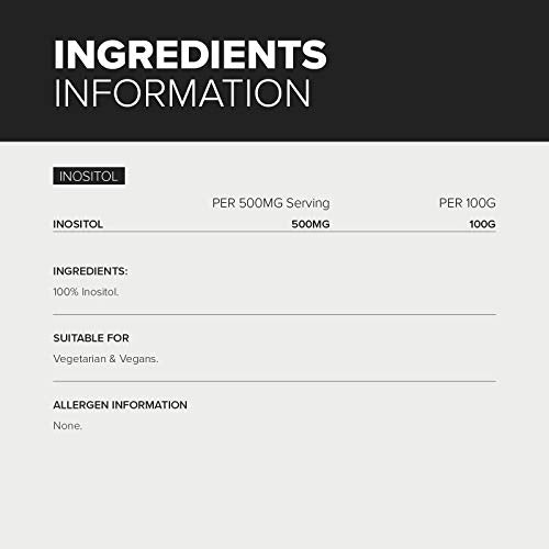 Bulk Pure Inositol Powder, 100 g, Packaging May Vary BulkUS supplements