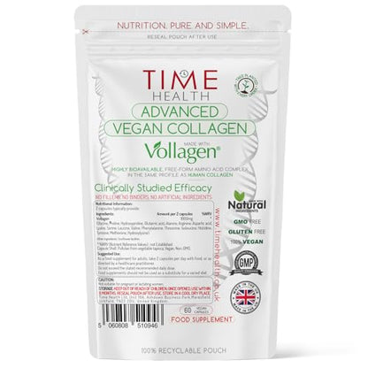 Vollagen® Advanced Vegan Collagen - 18 Amino Acid Complex in Ratio of Collagen Time HealthUS supplements