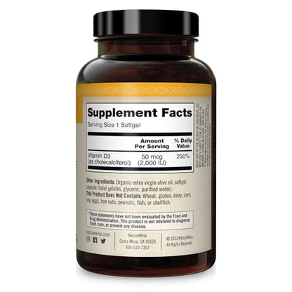 NatureWise Vitamin D3 2000iu (50 mcg) Healthy Muscle Function, and Immune Support NatureWiseUS supplements