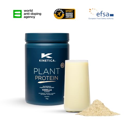 Kinetica Vanilla Flavour Plant Protein 1kg | Blend of Pea and Rice Protein | Vegan KineticaAu supplements